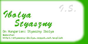 ibolya styaszny business card